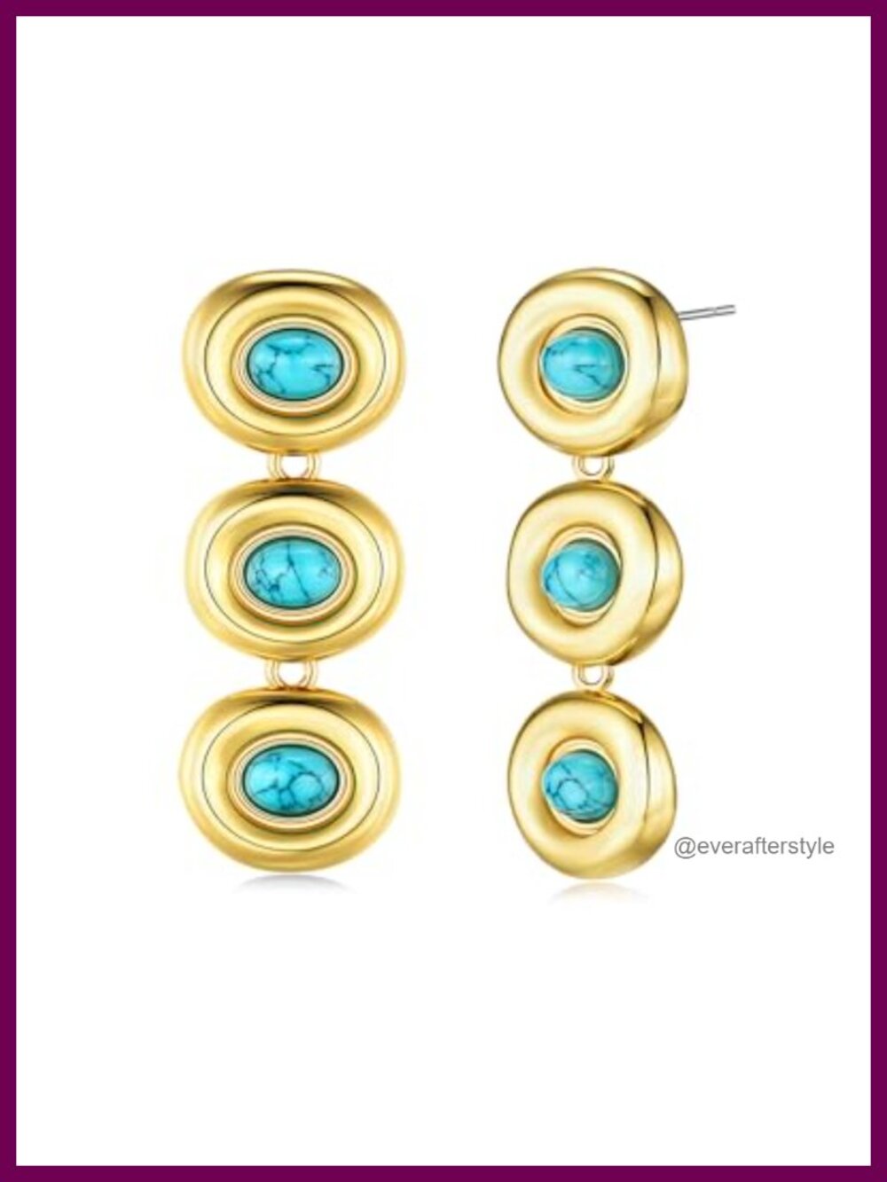 18K Gold Plated Lapis Lazuli Resin Dangle Drop Statement Earrings